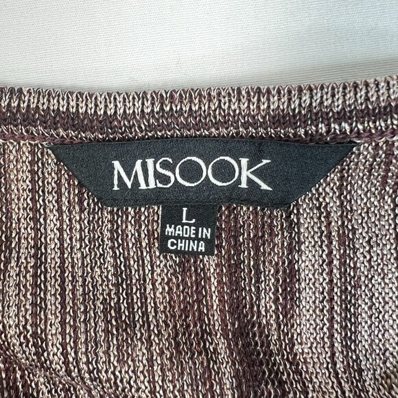 Misook Bishop sleeve Jacquard knit Maxi Dress Maroon Metallic Gold Large - Picture 8 of 16